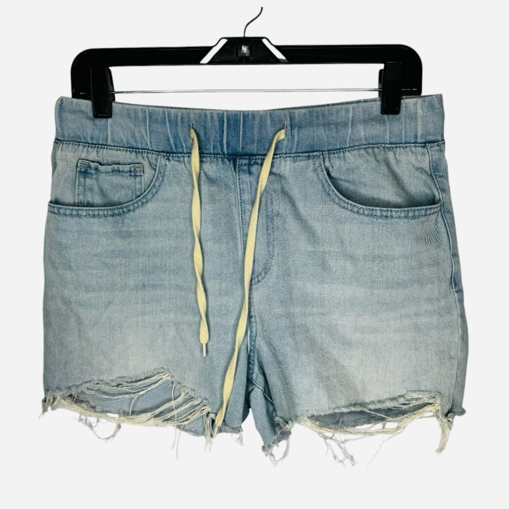 Rewash Light Blue Jean Shorts with Cream Drawstring size L
